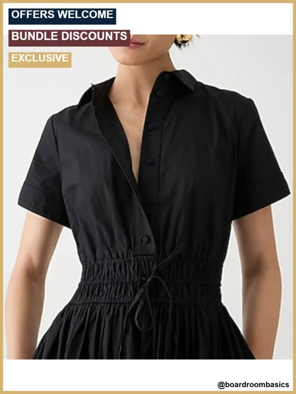 Women Casual Button Down Short Sleeve Shirt Dress Tie Waist Midi